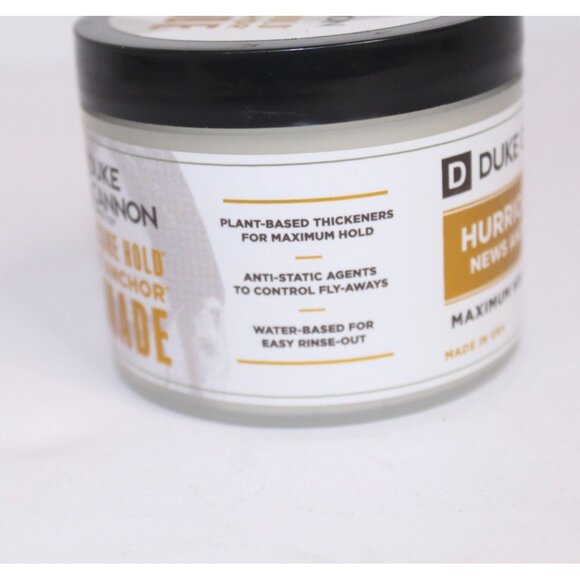 Duke Cannon Hurricane Hold News Anchor Pomade Max. Hold Matt Finish 4.6 oz New - Picture 4 of 10
